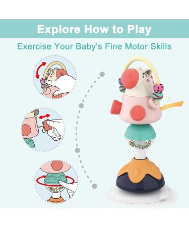 iPlay iLearn Baby Rattles Set | High Chair Toys with Suction Cup | Interactive Development Tray Toy for Newborn Gifts | 6-24 Months Boys Girls Kids - Buy Online on GoSupps.com