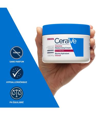 CeraVe - Baume Hydratant Intensif Corps & Visage - Peaux Tr s S ches Avec D mangeaisons - 72H d Hydratation - Beurre de Karit + 3 C ramides + Hydro-Urea Boost - Sans Parfum Non Com dog ne - 340g - Buy Online on GoSupps.com