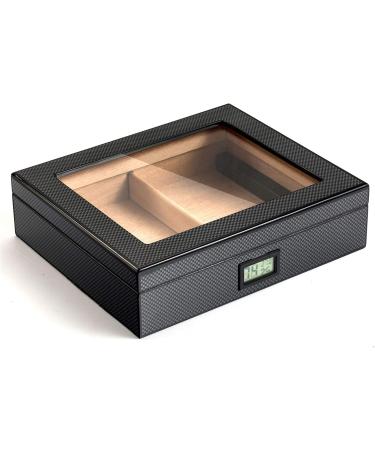 Cigar Humidor Holds 20 Cigars Handmade Wood Cigar Boxes Desktop Cigar Storage with Hygrometer and Humidifier - Buy Online on GoSupps.com