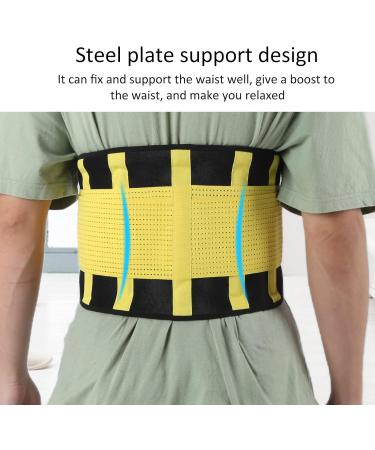 EQulup Adjustable Back Support - Breathable Waist Protection for Men & Women - Flexible Comfort in Yellow - Buy Online on GoSupps.com