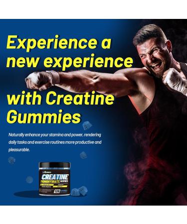 Buy Creatine Monohydrate Gummies 6g - Potent Energy Boost Strength & Muscle Builder Gluten-Free & Sugar-Free 120 Count - Buy Online on GoSupps.com