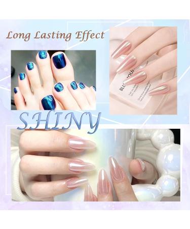 Laza Mermaid Pearl Chrome Nail Powder - Glazed Donut Metallic Mirror Effect Pigment & Iridescent Aurora Nail Glitter - Holographic Fairy Dust for Nail Art & Resin Crafts - Misty Silver - Buy Online on GoSupps.com