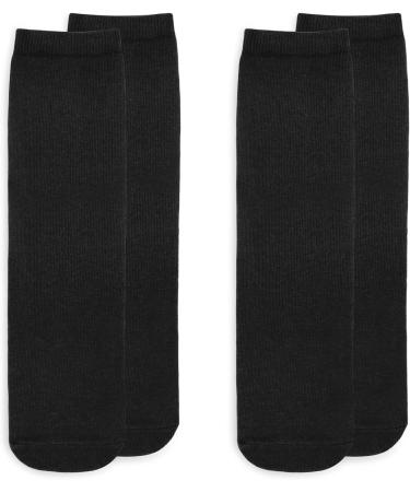Kids Toddler Soccer Socks - 2 Pack Knee High Cotton Striped Tube Socks (3-6 Years) - Hot Pink/White, Black/White - Buy Online on GoSupps.com