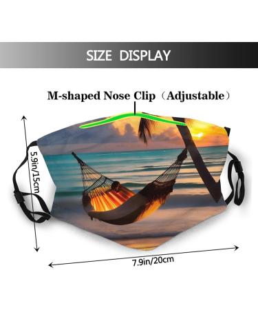Buy Zyvia Sunset Beach Hammock Adult Pleated Mask - 5-Layer Protection Activated Carbon Filter Soft & Breathable | International Shipping Available - Buy Online on GoSupps.com