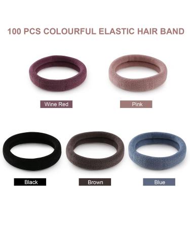 100 Pieces Thick Seamless Brown Hair Ties | No Damage Ponytail Holders & Hair Accessories for Thick Hair - Buy Online on GoSupps.com