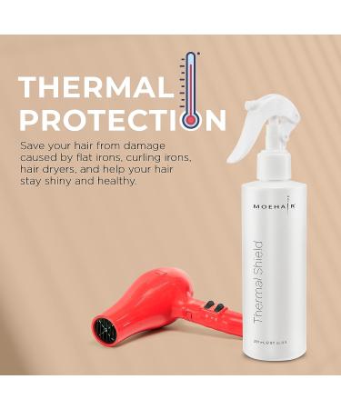 MOEHAIR Heat Protectant Spray (8 Fl Oz) - Hair Thermal Protection for Flat Iron & Dryer - Anti-Frizz, Strong & Shiny Hair - Buy Online on GoSupps.com