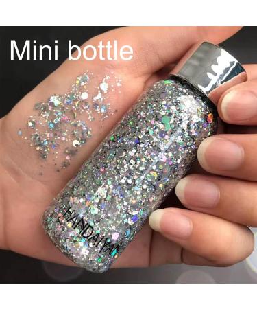 Body Glitter Gel - Sparkling Liquid Face & Body Glitter for Festivals | Mermaid Sequins & Chunky Glitter - Long-Lasting Shine with 1 Spoon Silver - Buy Online on GoSupps.com