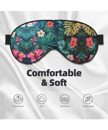 Hojas Tropicales Y Flores Print Double-Sided Eye Mask Soft and Light Blocking for Enhancing Sleep Quality - Buy Online on GoSupps.com