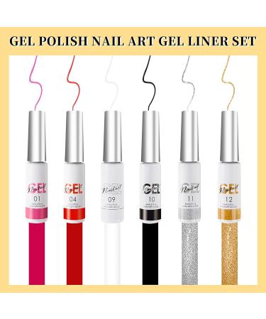 Liner Gel Nail Polish Set Nail Art Polish Gel Liner Nail Polish Nail Art Gel Polish Nail Designs Gel Nail Art Polish Nail Art Gel (Liner Gel Nail Polish Set (Liner Gel Nail Polish Set 6colors) - Buy Online on GoSupps.com