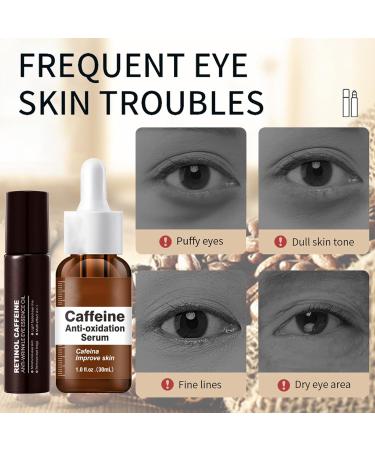 Face Serum with Caffeine Retinol Serum for Face and Hyaluronic Acid Caffeine Eye Serum & Face Serums Set Fade Puffiness on Face Eye Cream for Dark Circles and Puffy Eyes Vegan + Cruelty-Free - Buy Online on GoSupps.com