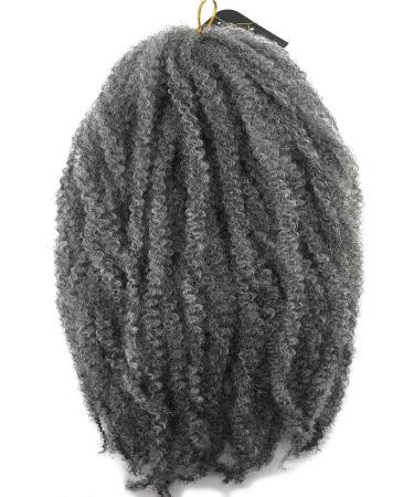 Coolbers 18 Inch Marley Hair Synthetic Afro Kinky Curly Hair Crochet Braids Hair Extensions Havana Marley Braids Crochet Hair For Women (18 Inch Gray) 18 Inch Gray - Buy Online on GoSupps.com