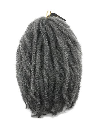 Coolbers 18 inch afro kinky curly hair crochet braids synthetic marley bob hair crochet twist marley hair (6 packs gray) 6 packs #grey