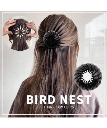 Bun Maker Clip TOBATOBA - 3 Pcs Bird Nest Hair Clips | Ponytail Holder & Hair Accessories for Women and Girls - Buy Online on GoSupps.com