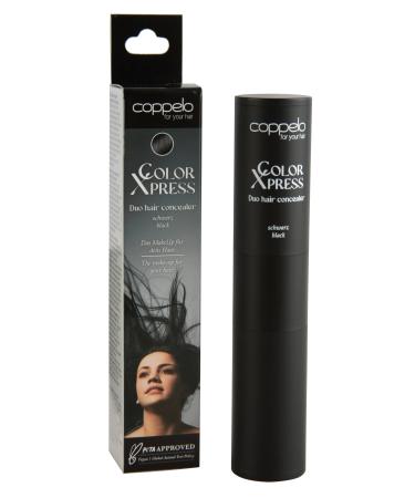 Coppelo Duo Hair Concealer - Grey Hair Masking for Women and Men - Makeup for Hair - Vegan and Natural Root Powder for Black Hair