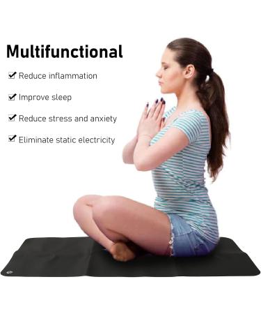 Large Black Grounding Mat for Foot Therapy | Stress Relief Improved Sleep & Static Electricity Removal - Buy Online on GoSupps.com