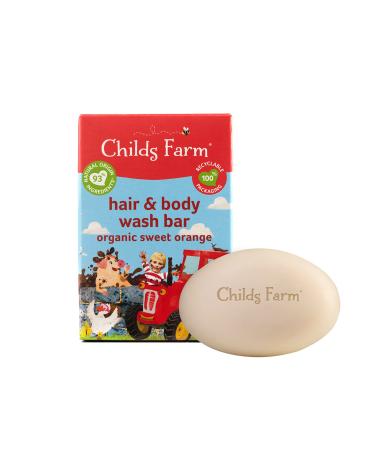 Childs Farm | Kids Hair and Body Wash Bar 60g | Organic Sweet Orange Body Bar - Sweet Orange