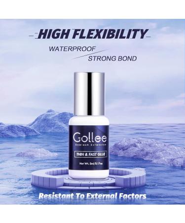 Golle Eyelash Adhesive - Waterproof Eyelash Glue for Extensions | No Tears Formula | Fast-Drying (0.17 fl. oz) | Max Bond 6-7 Weeks - Professional Use Only - Buy Online on GoSupps.com