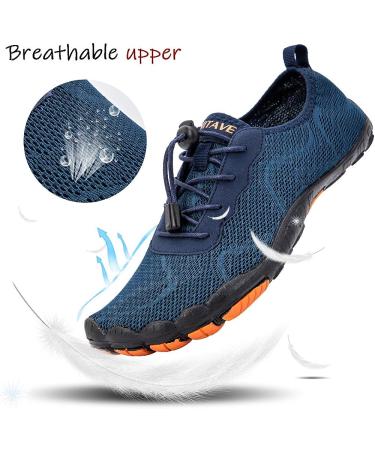 HIITAVE Men's Barefoot Water Shoes - Quick Dry Aqua Socks for Outdoor Sports - Navy, Size 11 - Buy Online on GoSupps.com