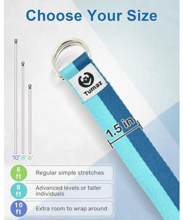 Tumaz Yoga Belt | 15+ Colors & 3 Sizes | Durable Cotton Strap with Adjustable D-Ring Buckle for Stretching & Fitness - Perfect for Yoga Enthusiasts - Buy Online on GoSupps.com