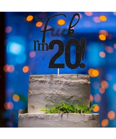VIKY 20th Birthday Cake Topper | Glittery Tortendeko for Young Girls | Black 20th Birthday Party Decoration - Buy Online on GoSupps.com