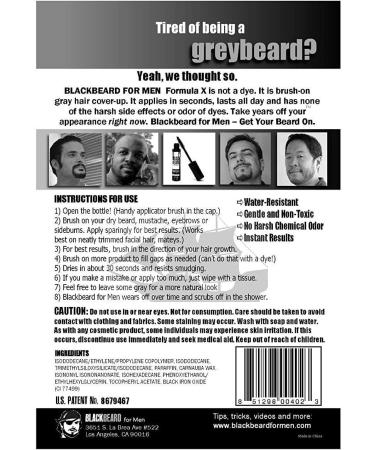Blackbeard for Men - Temporary Brush On Colour 12ml (0.40oz) - Brown Black (Brown Black X1) 12 ml (Pack of 1) - Buy Online on GoSupps.com