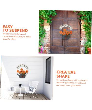 ABOOFAN Pendant Office Decor Welcome Wall Hanging Sign Wall Hanging Decor Front Door 3d Ornament 42X36CM Orange - Buy Online on GoSupps.com