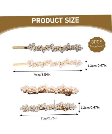 8Pcs Rhinestone Hair Clips and Pearl Hair Clips 4 Style Vintage Elegance Blinger Hair Gems Zinc Alloy Bobby Pins with Rhinestone and Pearl for Women and Girls Hair Pins - Buy Online on GoSupps.com