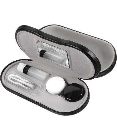 Minkissy Portable 2-in-1 Glasses Case - Double-Sided Multifunctional & Durable Lens Holder Black (16.5x7.5x6cm) for International Shipping - Buy Online on GoSupps.com