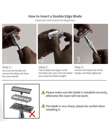 Buy Premium Safety Razor for Men & Women | Reusable Metal Single Blade Shaver - 10 Platinum Blades Included | Sustainable Gun Black Design - Buy Online on GoSupps.com