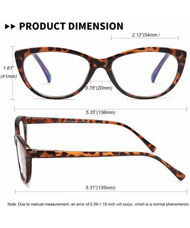 EYEURL 4 Pack Cat Eye Reading Glasses for Women - Blue Light Blocking Lightweight UV Fashion Eyeglasses +1.50 Anti Eyestrain - 1.5x Magnification Mix Color Set - Buy Online on GoSupps.com