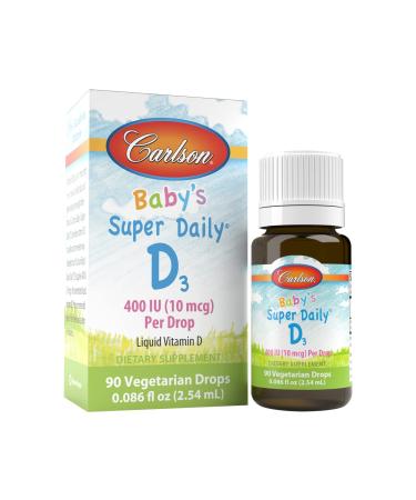 Carlson Laboratories Super Daily D3 for Baby 0.086 Fl oz 90 Drops (0.086 Fl Oz) (Pack of 1)