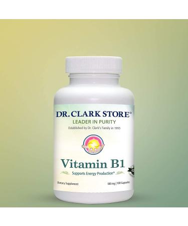 Dr. Clark Vitamin B1 500mg Supplement - 100 Capsules | High Potency Thiamine for Energy & Metabolism Support - Buy Online on GoSupps.com