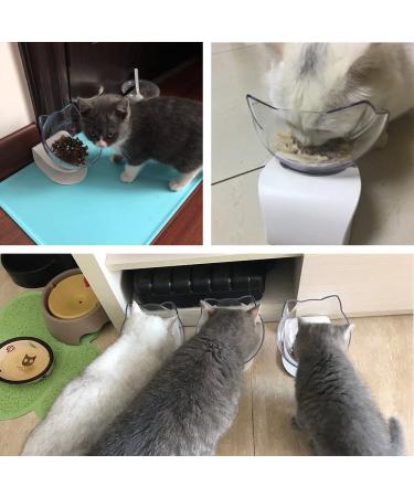 QIYADIN Tilted Raised Posture Cat Food Bowl - Anti Vomiting 15 Degree Elevated Stand (1) - Buy Online on GoSupps.com