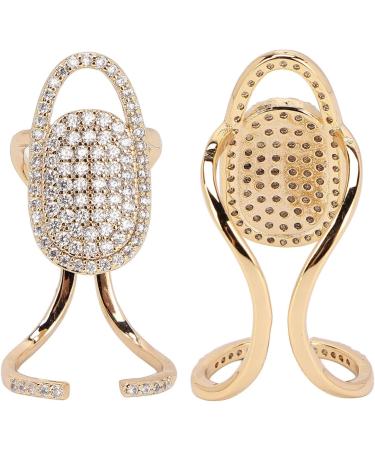 Nail nart Decoration Rhinestone Fingernail Rings Fingernail Ring Nail ring finger Decoration Nail Cover Rings Finger Decoration Rings for Parties Ring Jewelry Gift (Golden) - Buy Online on GoSupps.com