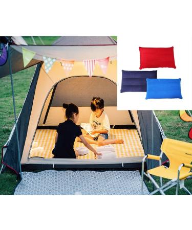 Ergonomic Inflatable Camping Travel Pillow for Neck & Lumbar Support - Flocked Fabric, Comfortable & Portable (Purple/Red/Royal Blue) - Buy Online on GoSupps.com