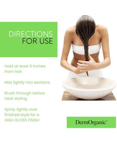 DermOrganic Shine Spray Therapy for Hair with Argan Oil - Smooths Repairs Strengthens 4 fl.oz. DRY SHINE THERAPY - Buy Online on GoSupps.com