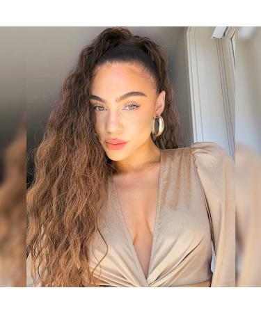 22 Inch Corn Wave Ponytail Extension - Clip-In Wavy Curly Heat Resistant Hairpiece (Brown to Blonde #6T27) - Buy Online on GoSupps.com