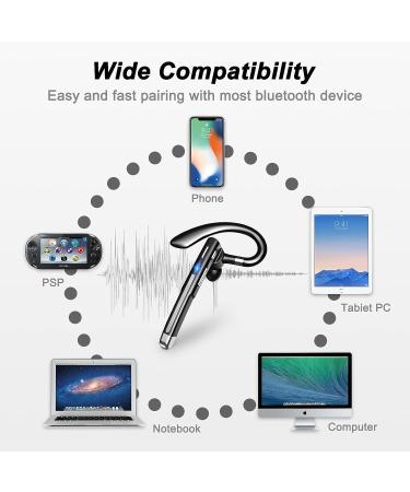 XVV Bluetooth Headset V5.1 - Wireless Earpiece with Dual-Mic for Driving/Business - CVC 8.0 Noise Canceling - iPhone & Android Compatible - Buy Online on GoSupps.com