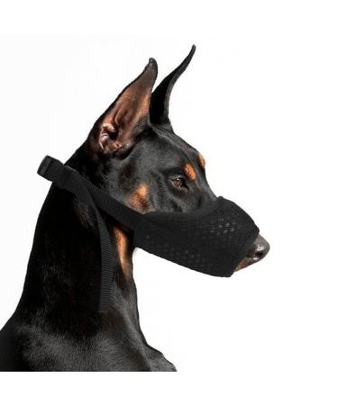 Yaodhaod muzzle for dogs with a rounded mesh loop breathable breathable dog muzzle prevents eating biting and chewing (m black) m black