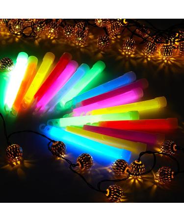25 Ultra Bright 6 Inch Glow Sticks with Red Ribbon - 12 Hour Duration for Camping, Parties, and Emergency Kit - Buy Online on GoSupps.com