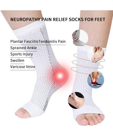 Buy Neuropathy Socks for Men & Women - Breathable Ankle Compression for Foot Pain Relief | Plantar Fasciitis Support (L/XL - Buy Online on GoSupps.com