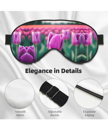 Buy Purple Tulips Double-Sided Sleep Eye Mask - Soft Adjustable Blindfold to Block Out Light - Buy Online on GoSupps.com