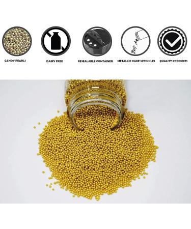 Select Edible Pearls Baked With Love | 130g | Gold Sugar Cake Sprinkles Edible Cake Decorations Sugar Balls For Cupcakes- Perfect for Weddings Christenings & Parties - Buy Online on GoSupps.com