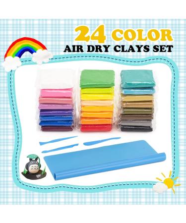Kilpkonn Air Dry Clay Set - 24 Colors with Play Mat & Tools | Non-Toxic Modeling Clay for Kids | Ideal Arts & Crafts Gift - Buy Online on GoSupps.com