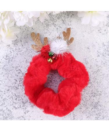 Frcolor Christmas Hair Scrunchie with Glitter Antlers - Plush Elastic Hair Tie | International Shipping - Buy Online on GoSupps.com