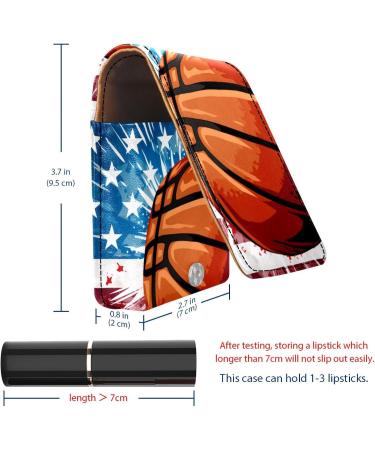 Travel Lipstick Organizer Case - Portable Makeup Bag with Mirror | USA Flag Basketball Pattern - Y751j1fjpb - Buy Online on GoSupps.com