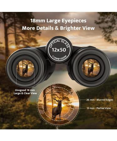 Usogood 12X50 Waterproof Binoculars with Tripod - Ideal for Bird Watching, Hiking, Hunting, and Sports Events - Includes Smart Phone Adaptor for Photography - Dull Black - Buy Online on GoSupps.com