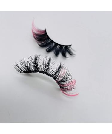 KSYOO Pink 3D Fluffy Volume Mink Lashes 12-20mm - Long Strip False Eyelashes for Party Makeup - 1 Pair - Buy Online on GoSupps.com
