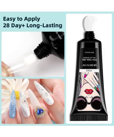 Morovan Poly Gel Nail - White 60ml | Builder Gel for Trendy Nail Art Design & Extensions | Salon Quality DIY at Home | Nail Art Beginner & Professional - Buy Online on GoSupps.com
