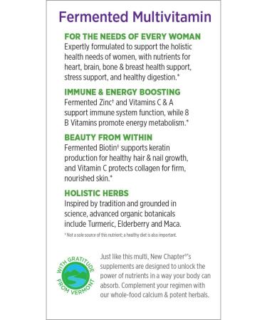 New Chapter Women's Multivitamin + Immune Support | 24 Count | Fermented with Whole Foods & Probiotics | Iron, B Vitamins, Organic Non-GMO Ingredients - Buy Online on GoSupps.com